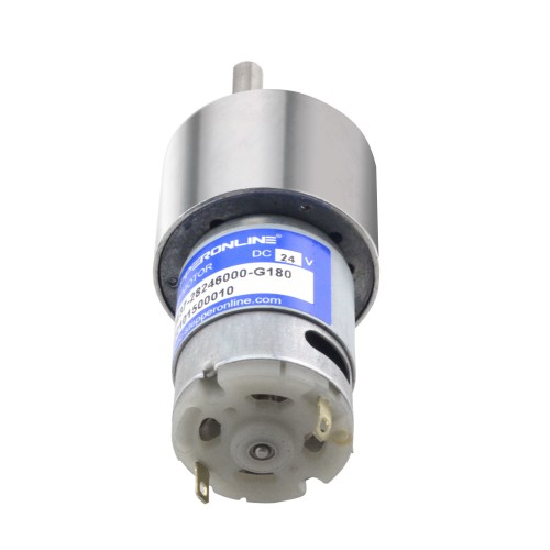 Motor de engranajes cepillado de 24V CC 8,5kg.cm/25RPM con caja de engranajes rectos de 180:1 Motor de engranajes cepillado de 24V CC 8,5kg.cm/25RPM con caja de engranajes rectos de 180:1