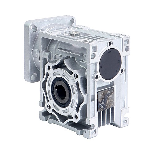 50:1 Caja de engranajes helicoidales NMRV40 14mm Diámetro del eje de entrada - NMRV40-G50-D14 | StepperOnline