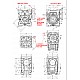 50:1 Caja de engranajes helicoidales NMRV40 14mm Diámetro del eje de entrada - NMRV40-G50-D14 | StepperOnline