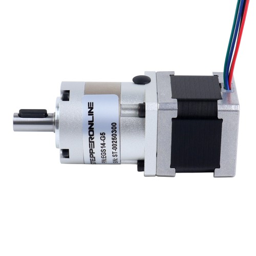 Motor paso a paso Nema 14 bipolar L=34mm con caja de cambios planetaria serie EG relación de reducción 5:1 - 14HS13-1004S-EGS5 | StepperOnline
