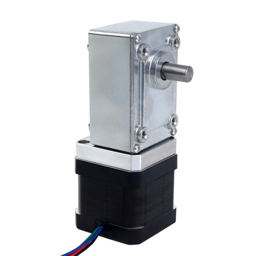 Motor paso a paso Nema 17 L=39mm 1.68A Relación de engranaje 40:1 Geabox de gusano cuadrado - 17HS15-1684S-WG40 | StepperOnline