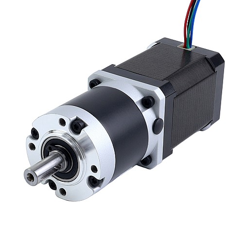 Motor paso a paso Nema 17 bipolar L=60mm w/ con caja de cambios planetaria serie MG relación de reducción 100:1 - 17HS24-2104S-MG100 | StepperOnline