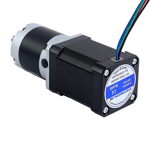 Motor paso a paso Nema 17 bipolar L=60mm w/ con caja de cambios planetaria serie MG relación de reducción 100:1 - 17HS24-2104S-MG100 | StepperOnline