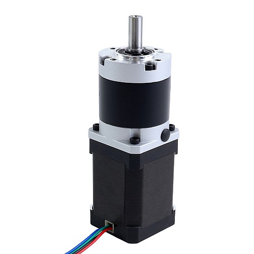 Motor paso a paso Nema 17 bipolar L=60mm w/ con caja de cambios planetaria serie MG relación de reducción 100:1 - 17HS24-2104S-MG100 | StepperOnline