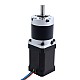 Motor paso a paso Nema 17 bipolar L=60mm w/ con caja de cambios planetaria serie MG relación de reducción 100:1 - 17HS24-2104S-MG100 | StepperOnline