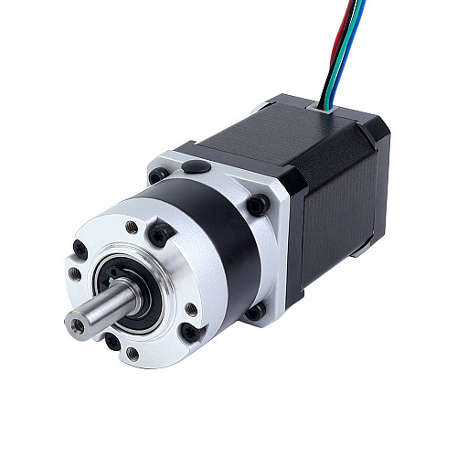 Motor paso a paso Nema 17 bipolar L=60mm w/ con caja de cambios planetaria serie MG relación de reducción 5:1 - 17HS24-2104S-MG5 | StepperOnline