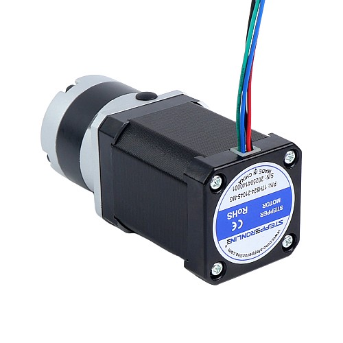 Motor paso a paso Nema 17 bipolar L=60mm w/ con caja de cambios planetaria serie MG relación de reducción 5:1 - 17HS24-2104S-MG5 | StepperOnline
