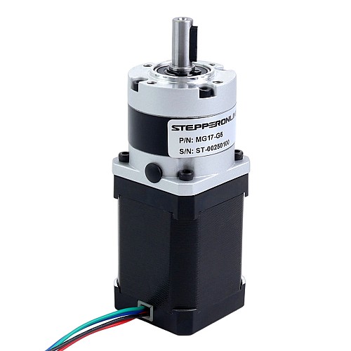 Motor paso a paso Nema 17 bipolar L=60mm w/ con caja de cambios planetaria serie MG relación de reducción 5:1 - 17HS24-2104S-MG5 | StepperOnline