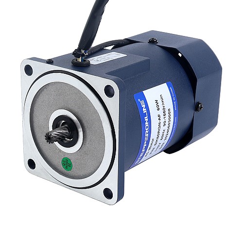 Fase única 110VAC 60W 60Hz Brida 90mm Relación de transmisión 50:1 Motor de inducción de CA con caja de cambios rectos 60W 110VAC 60Hz 1,8-31RPM 10,00Nm(1416,12oz.in) Brida 90mm Motor de velocidad variable de CA monofásico con caja de cambios rectos - 5IK60RGN-AF/5GN50K | StepperOnline