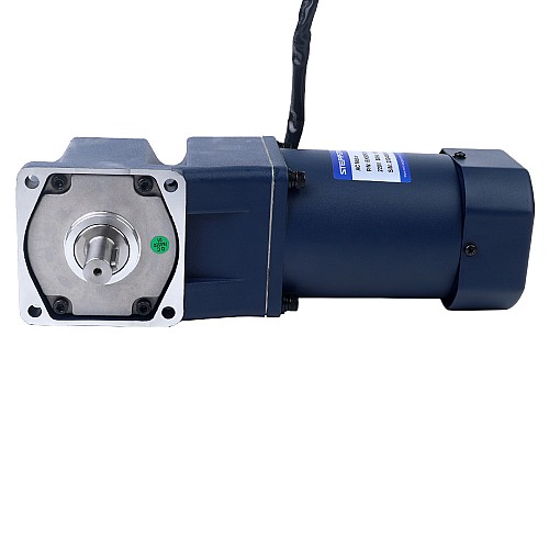 Fase única 220VAC 90W 60Hz Brida 90mm Relación de transmisión 100:1 Motor de inducción de CA con caja de cambios en ángulo recto 90W 110VAC 60Hz 0,9-15,5RPM 40,00Nm(5664,4oz.in) Brida 90mm Motor de velocidad variable de CA monofásico con caja de cambios en ángulo recto - 5IK90RGU-AF/5GU100RT | StepperOnline