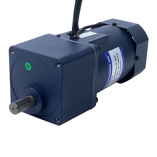 Fase única 110VAC 90W 60Hz Brida 90mm Relación de transmisión 30:1 Motor de inducción de CA con caja de cambios rectos 90W 110VAC 60Hz 3-51,67RPM 10,43Nm(1477,01oz.in) Brida 90mm Motor de velocidad variable de CA monofásico con caja de cambios rectos - 5IK90RGU-AF/5GU30KB | StepperOnline