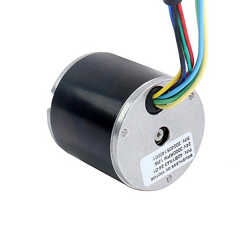 24V 3000RPM 0,04Nm 13W 1,00A Φ42x43mm Motor BLDC - 42BYA43-24-01 | StepperOnline