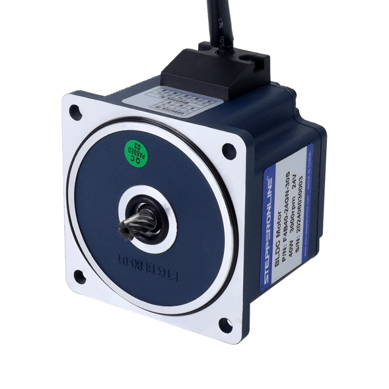 Motor BLDC de engranajes 24V 40W 150RPM 2,06Nm(291,72oz.in) Caja de engranajes rectos 20:1