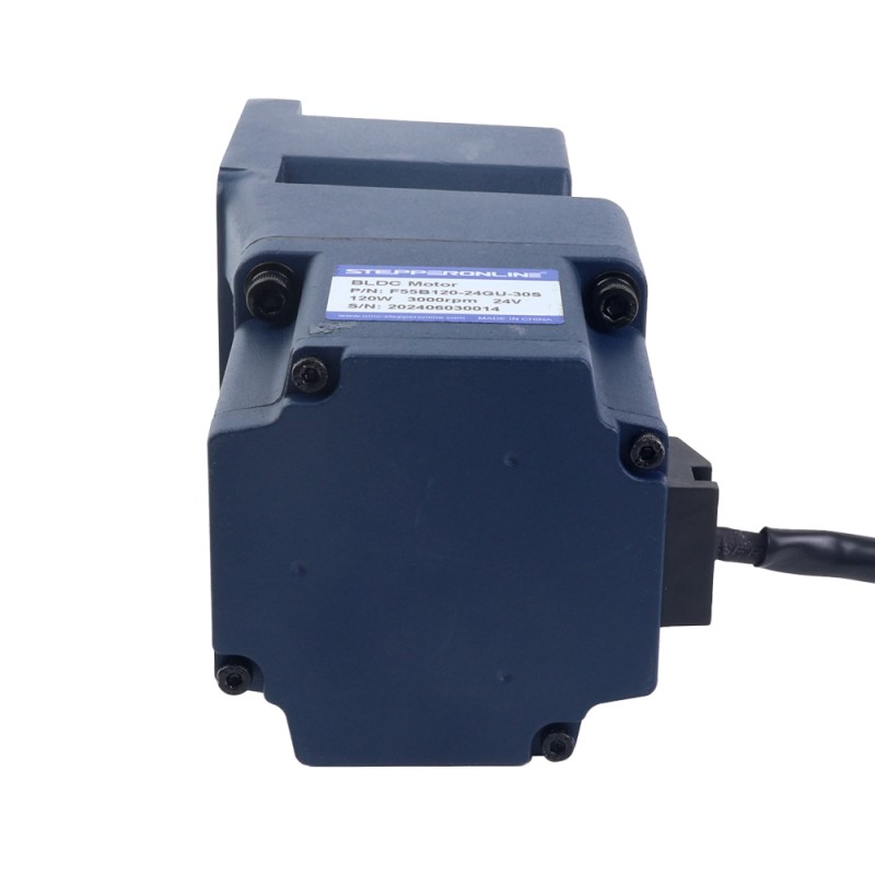 Motor BLDC con engranaje de 24V, 120W, 60RPM, 11,63Nm(1647,32oz.in), Caja de cambios de ángulo recto 50:1