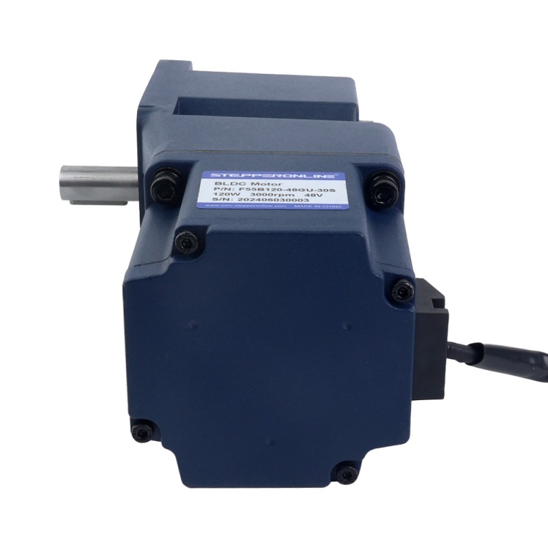 Motor BLDC con engranaje de 24V, 120W, 60RPM, 11,63Nm(1647,32oz.in), Caja de cambios de ángulo recto 50:1