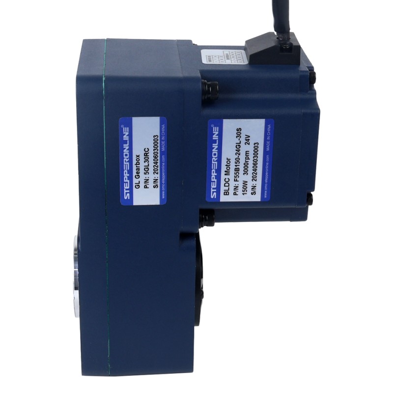 Motor BLDC de engranajes 24V 150W 100RPM 10,50Nm(1486,92oz.in) 30:1 con caja de cambios de eje hueco paralelo