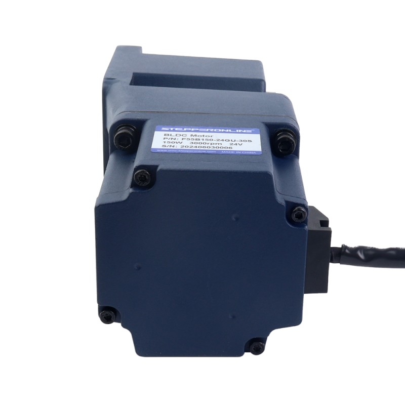 Motor BLDC con engranaje de 24V, 150W, 150RPM, 6,66Nm(943,00oz.in), Caja de cambios de ángulo recto 20:1