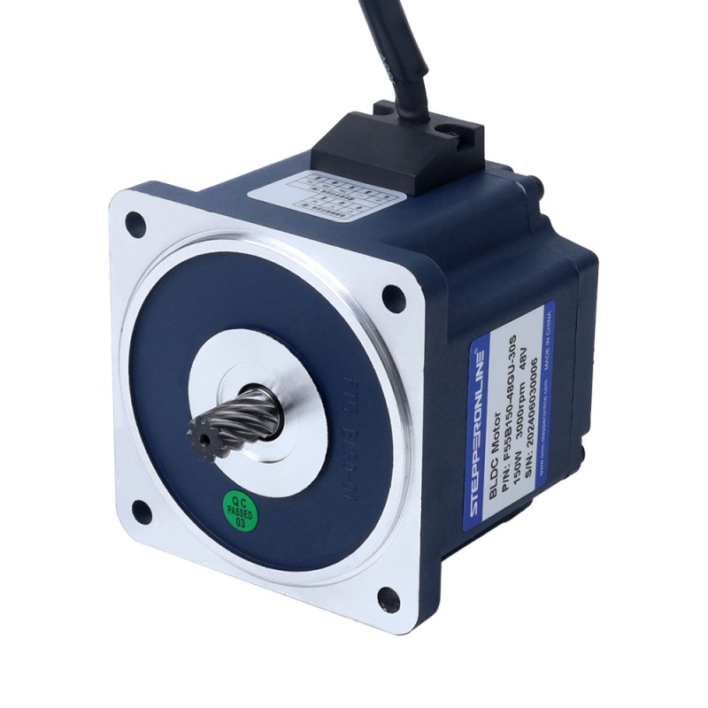 Motor BLDC de engranajes 48V 150W 100RPM 9,50Nm(1345,31oz.in) Caja de engranajes rectos 30:1
