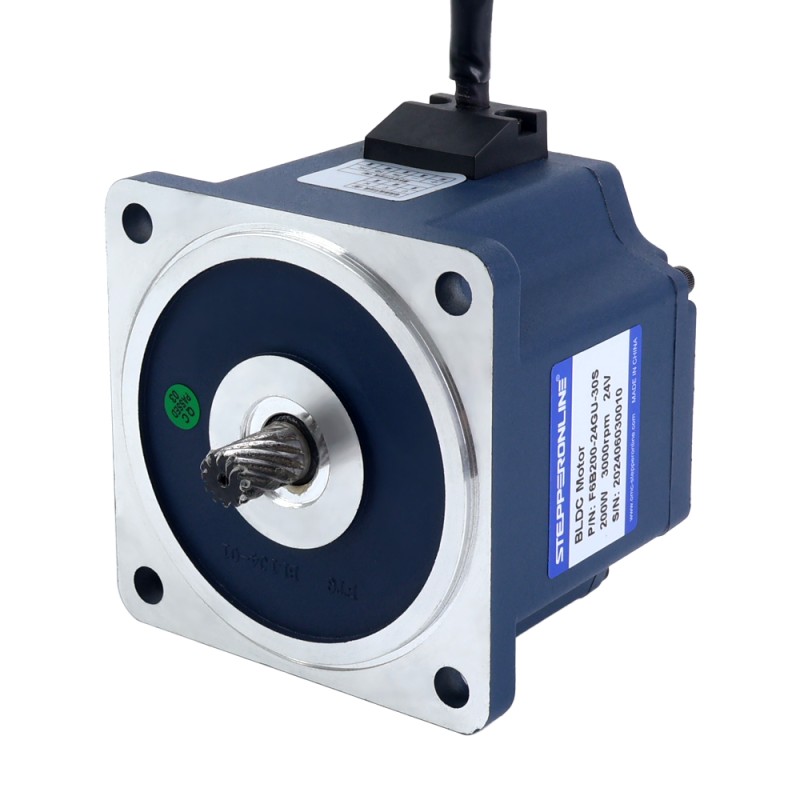 Motor BLDC de engranajes 24V 200W 300RPM 5,18Nm(733,55oz.in) Caja de engranajes rectos 10:1