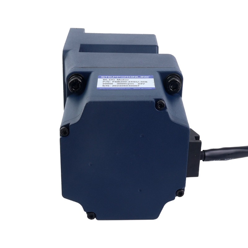 Motor BLDC con engranaje de 48V, 200W, 100RPM, 14,03Nm(1986,97oz.in), Caja de cambios de ángulo recto 30:1