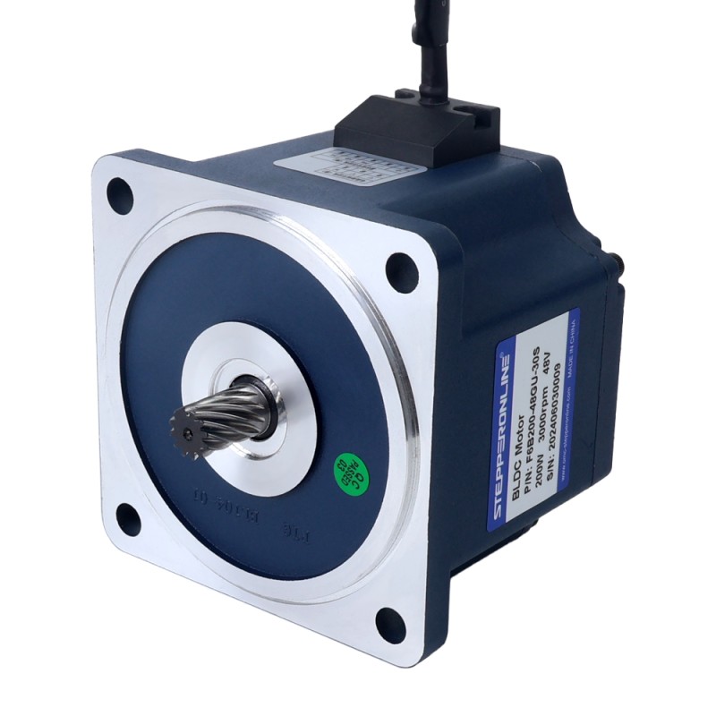Motor BLDC de engranajes 48V 200W 100RPM 12,61Nm(1785,73oz.in) Caja de engranajes rectos 30:1