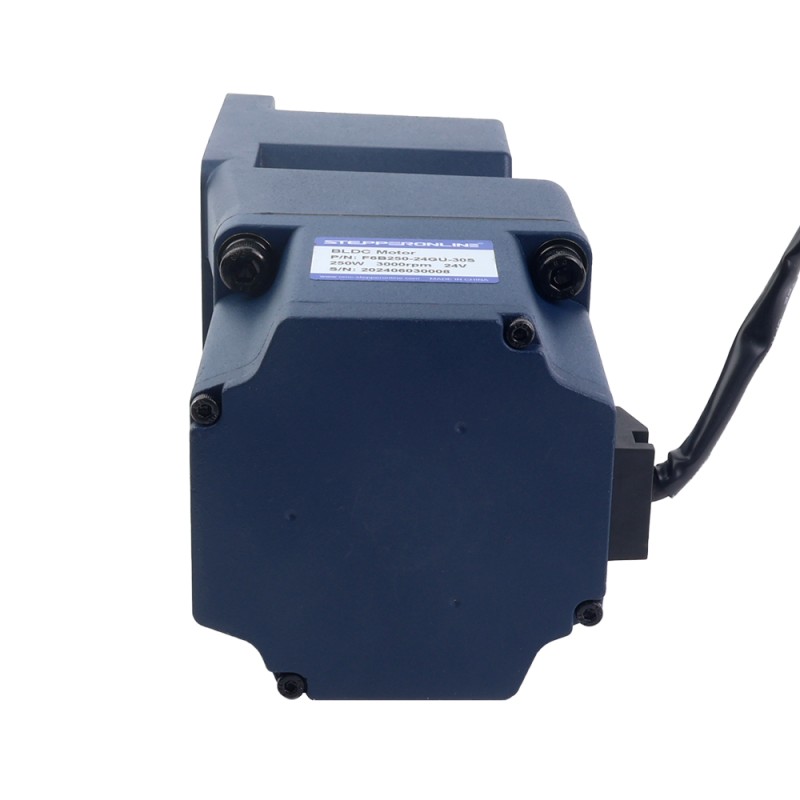 Motor BLDC con engranaje de 48V, 250W, 300RPM, 5,62Nm(796,19oz.in), Caja de cambios de ángulo recto 10:1