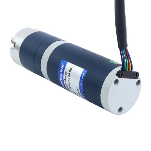 24V 30W 59RPM Motor DC sin Escobillas con Caja Reductora 3,50Nm(495,64oz.in) 50,9:1 Caja Planetaria