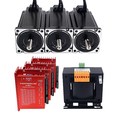 Kit de de bucle cerrado de 3 ejes de la serie YS motor Nema 34 de 12,0Nm(1699,34oz.in) con transformador de CA Kit de de bucle cerrado de 3 ejes de la serie YS motor Nema 34 de 12,0Nm(1699,34oz.in) con transformador de CA