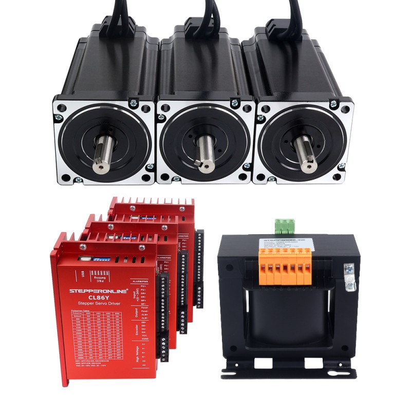 Kit de de bucle cerrado de 3 ejes de la serie YS motor Nema 34 de 12,0Nm(1699,34oz.in) con transformador de CA