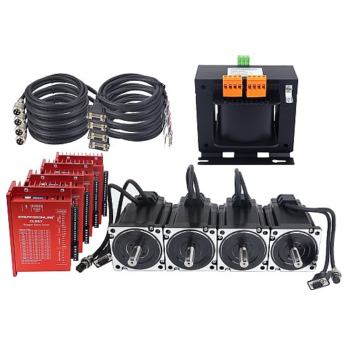 Kit CNC de de bucle cerrado de 4 ejes de la serie YS motor Nema 34 de 6,50Nm(920,48oz.in) con transformador de CA Kit CNC de de bucle cerrado de 4 ejes de la serie YS motor Nema 34 de 6,50Nm(920,48oz.in) con transformador de CA