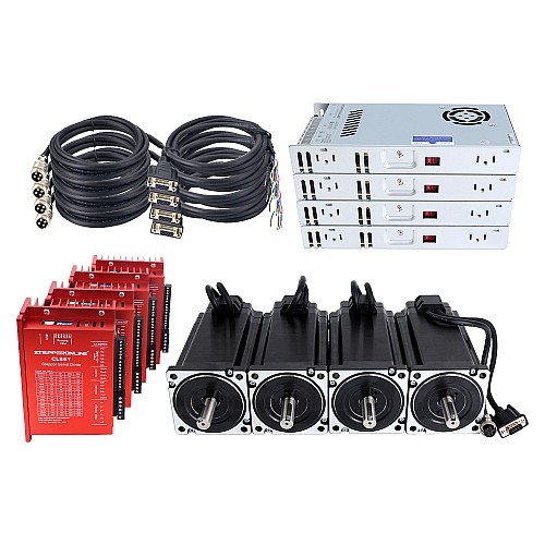 YS Series Kit Motor Paso a Paso de Closed Loop 4 Ejes 12,00Nm(1699,34oz.in) Nema 34 con Fuente de Alimentación YS Series Kit Motor Paso a Paso de Closed Loop 4 Ejes 12,00Nm(1699,34oz.in) Nema 34 con Fuente de Alimentación