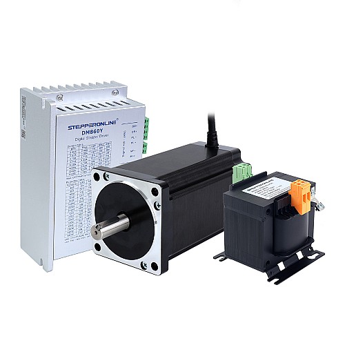 Kit CNC de 1 eje para máquina paso a paso de la serie YS, motor paso a paso Nema 34 de 12,0Nm(1699,34oz.in), controlador y transformador de CA - 1-DM860Y-TR120 | StepperOnline