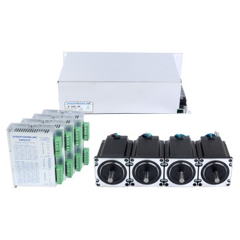 Ofertas UK - Kit de Motor Paso a Paso YS Series de 4 Ejes 1.9Nm(269.06oz.in) Nema 23 con Driver y Fuente de Alimentación de 48V
