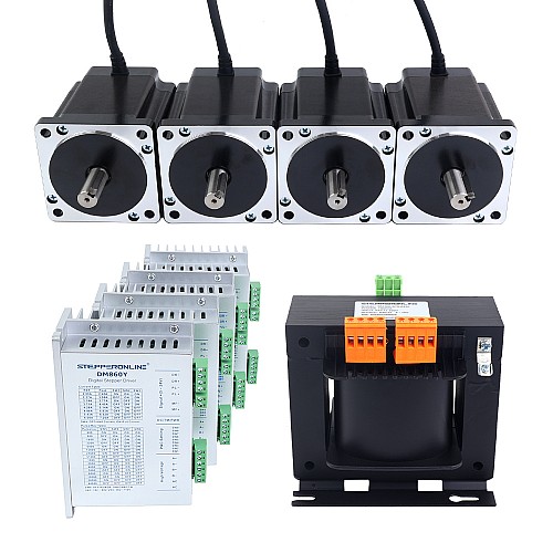 Kit de motor de 4 ejes de la serie YS 8,0Nm(1132,89oz.in) motor Nema 34 y controlador & Transformador CA