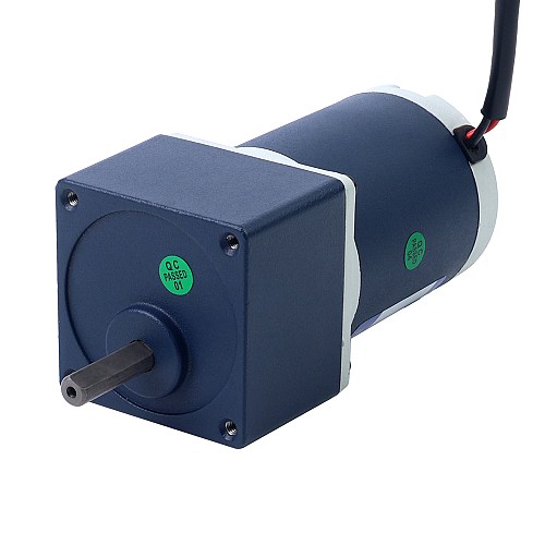 Motorreductor cepillado de 12V CC 60 kg.cm/3,5RPM con caja de cambios de dientes rectos rectangulares 1166:1 Cepillado 12V 10W 1,16Nm(164,27oz.in) 60RPM con motor de engranajes CC con caja de cambios rectos 50:1 - F2D10-12GN-30S/2GN50K | StepperOnline