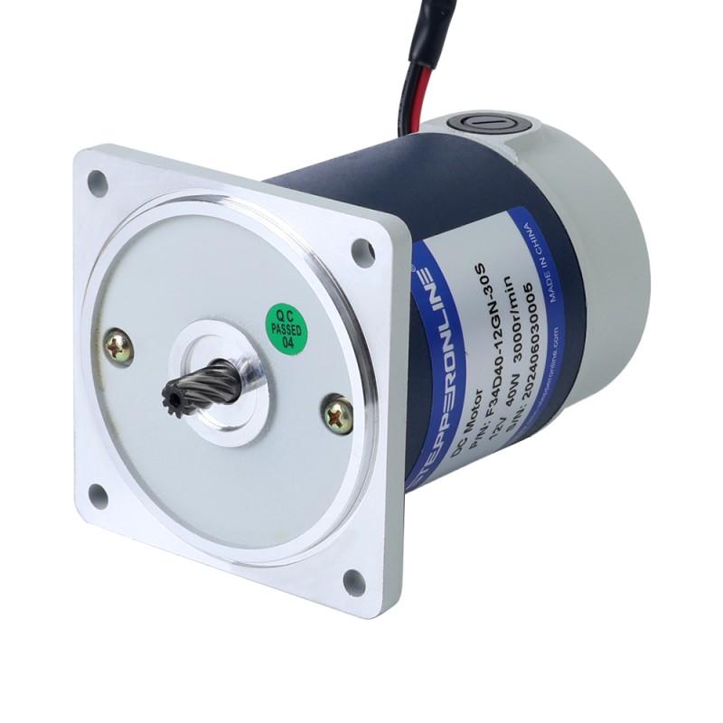 Cepillado 12V 40W 2,88Nm(407,84oz.in) 60RPM con motor de engranajes CC con caja de cambios rectos 50:1