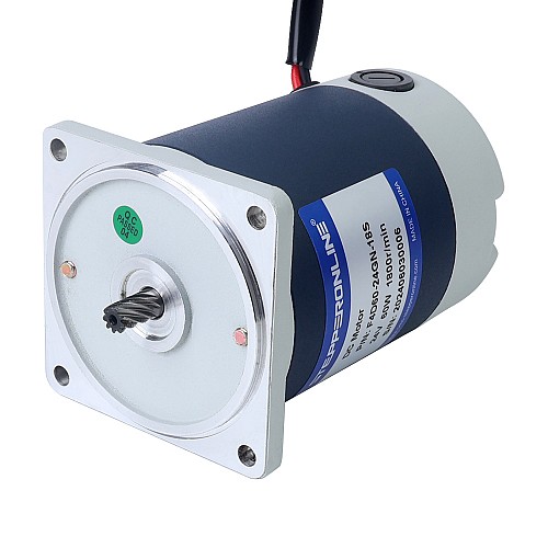 Cepillado 24V 60W 8,00Nm(1132,89oz.in) 9RPM con motor de engranajes CC con caja de cambios rectos 200:1 - F4D60-24GN-18S/4GN200K | StepperOnline