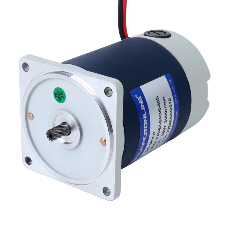 Cepillado 24V 60W 1,54Nm(218,08oz.in) 300RPM con motor de engranajes CC con caja de cambios rectos 10:1