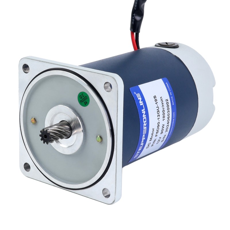 Cepillado 12V 90W 9,39Nm(1329,73oz.in) 60RPM con motor de engranajes CC con caja de cambios rectos 30:1