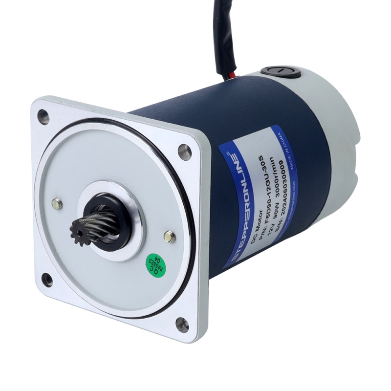 Cepillado 12V 90W 16,89Nm(2391,82oz.in) 30RPM con motor de engranajes CC con caja de cambios rectos 100:1