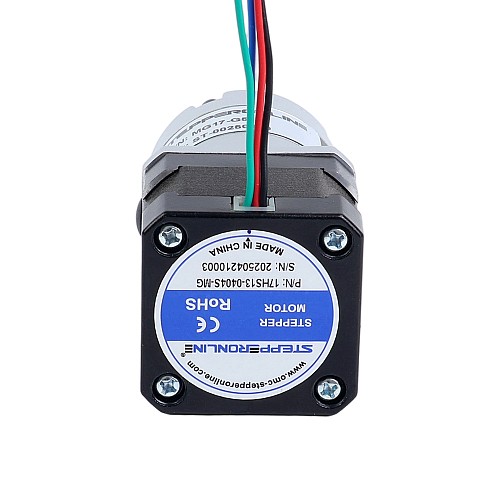 Motor paso a paso Nema 17 bipolar L=34mm w/ con caja de cambios planetaria serie MG relación de reducción 5:1 - 17HS13-0404S-MG5 | StepperOnline Motor paso a paso Nema 17 bipolar L=34mm w/ con caja de cambios planetaria serie MG relación de reducción 5:1 - 17HS13-0404S-MG5 | StepperOnline