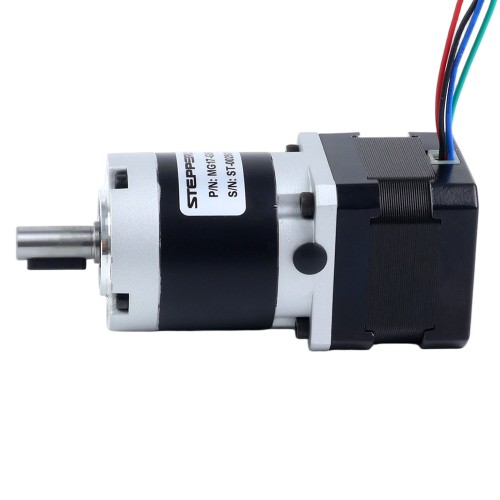 Motor paso a paso Nema 17 bipolar L=34mm w/ con caja de cambios planetaria serie MG relación de reducción 50:1 - 17HS13-0404S-MG50 | StepperOnline