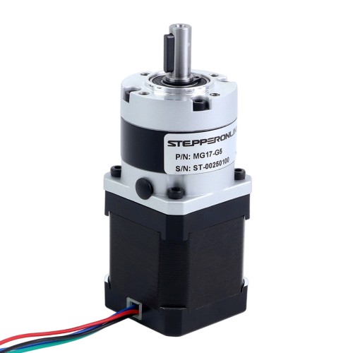 Motor paso a paso Nema 17 bipolar L=48mm w/ con caja de cambios planetaria serie MG relación de reducción 5:1 - 17HS19-1684S-MG5 | StepperOnline