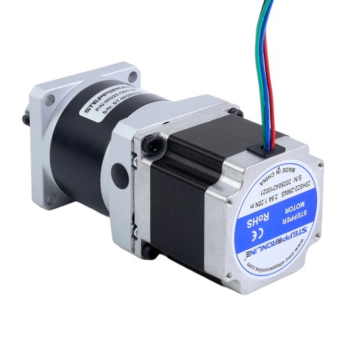 Motor paso a paso Nema 23 bipolar L=54.5mm w/ con caja de cambios planetaria serie MG relación de reducción 20:1 - 23HS22-2904S-MG20 | StepperOnline