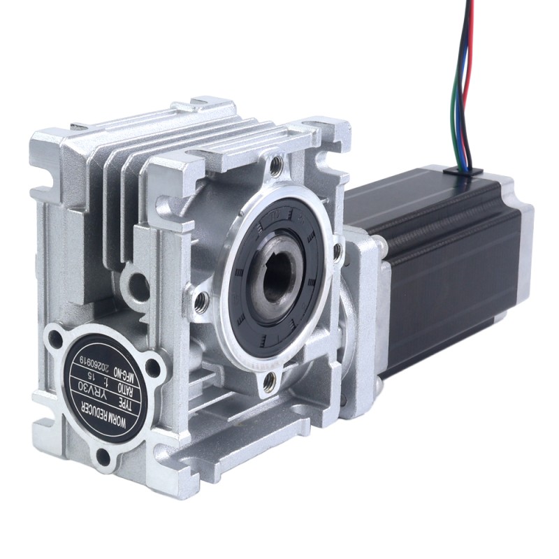 Motor Nema 23 113mm Relación de transmisión 15:1 Caja de engranajes helicoidales YRV30 - 23HS45-4204S-YRV30-G15 | StepperOnline