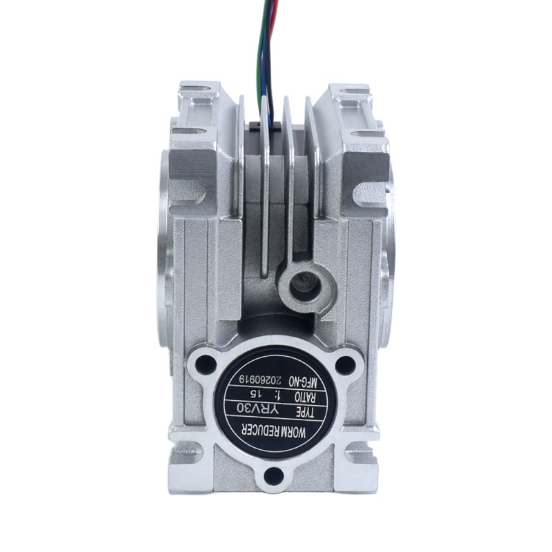 Motor Nema 23 113mm Relación de transmisión 15:1 Caja de engranajes helicoidales YRV30 - 23HS45-4204S-YRV30-G15 | StepperOnline