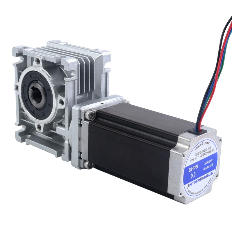 Motor Nema 23 113mm Relación de transmisión 20:1 Caja de engranajes helicoidales YRV30 - 23HS45-4204S-YRV30-G20 | StepperOnline