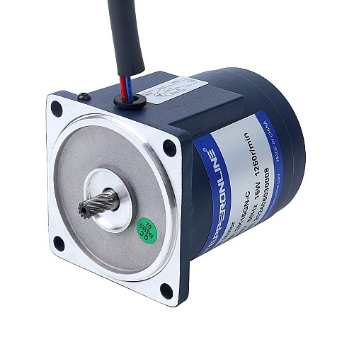 Fase única 220VAC 15W 50Hz Brida 70mm Relación de transmisión 100:1 Motor de inducción de CA con caja de cambios rectos