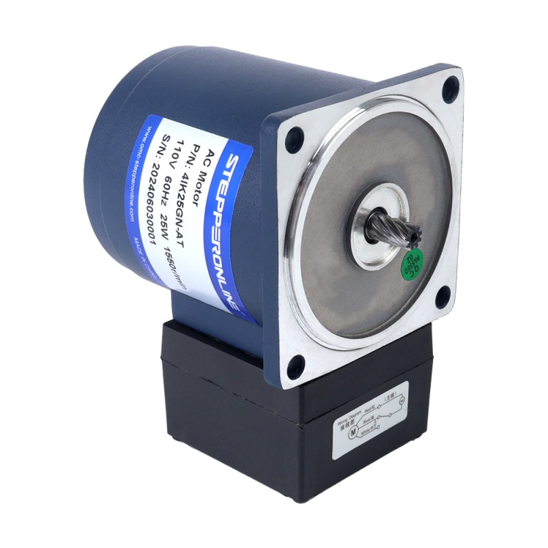 25W 110VAC 60Hz 7,75RPM 8,00Nm(1132,89oz.in) Brida 80mm Motor de inducción de CA monofásico con caja de cambios rectos