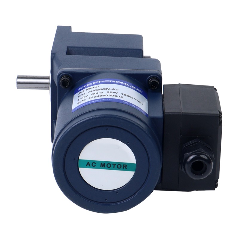 25W 220VAC 12,00Nm(1699,34oz.in) Motor de inducción de CA monofásico con eje chavetero caja de cambios en ángulo recto